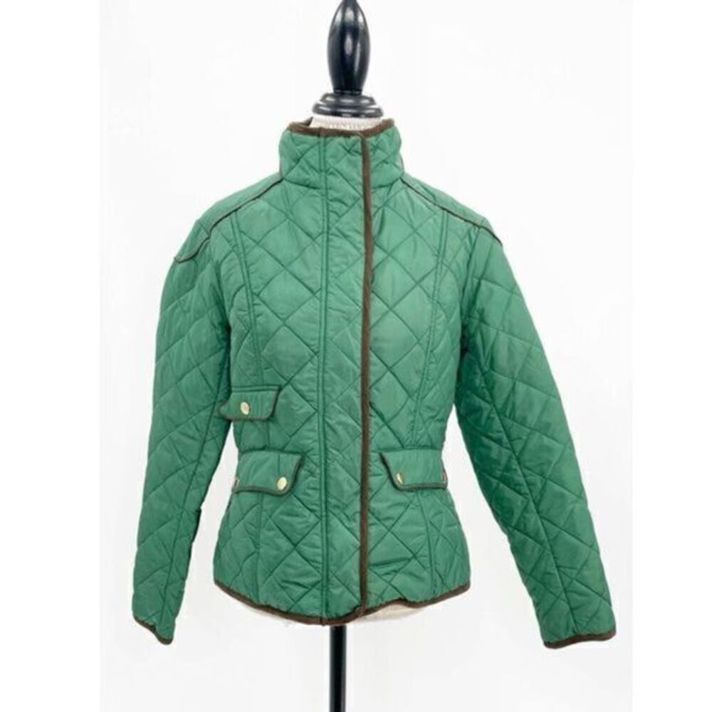 HIPPIE Green ladies Quilted Zip-up Jacket MEDIUM